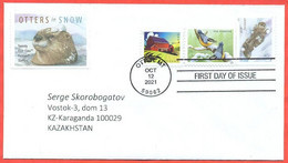 United States 2021.FDC.The Envelope  Passed Through The Mail. Otters In Snow. - 2011-...