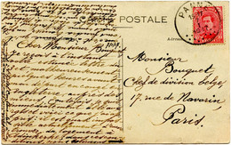 BELGIQUE - COB 138 SIMPLE CERCLE PANNE SUR CARTE POSTALE, 1917 - Not Occupied Zone