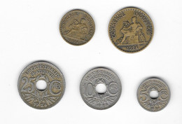 FRANCE - LOT DE 5 MONNAIES - ANNEE 1924 - 5 Cts - 10 Cts- 25 Cts - 50 Cts -1 Franc - Autres & Non Classés