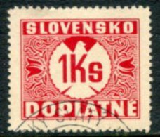 SLOVAKIA 1939 Postage Due  1 Kc Without Watermark  Used .  Michel Porto 8 - Oblitérés