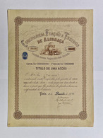 PORTUGAL-PORTO- Companhia Fiação E Tecidos De Alcobaça-Titulo De Uma Acção 100$00-Nº 18194 - 9 De Dezembro De 1946 - Textiel