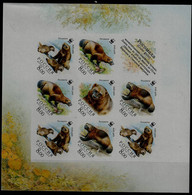 RUSSIA 2004 WWF WOLVERINE MINI SHEET IMPERF PROOF MI No 1198-201 MNH VF!! - Variétés & Curiosités