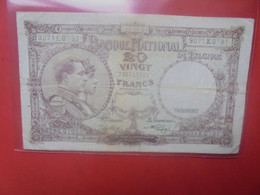 BELGIQUE 20 Francs 1941 Circuler (B.29) - 20 Francs