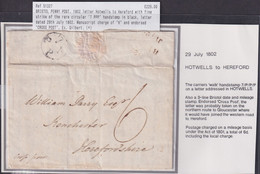 Bristol Penny Post 1802 Cover Hotwells To Hereford "7PPP" Handstamp - ...-1840 Precursores