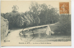 CPA 91 MÉRÉVILLE La Juine Au Moulin De Glaires Cachet Hexagonal - Mereville