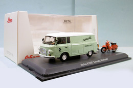 Schuco - Camion BARKAS B1000 + Scooter Schwalbe Werkstatt Réf. 450365400 NBO Neuf 1/43 - Schuco