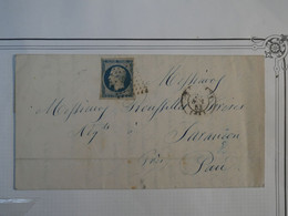 BO8 FRANCE  BELLE LETTRE RR 1853 HERNANI ? A  PAU + N°10 +ENCRE BLEUE +AFFRANCH. INTERESSANT++ - 1852 Louis-Napoléon
