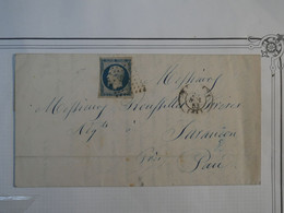 BO8 FRANCE  BELLE LETTRE RR 1853 HERNANI ? A  PAU + N°10 +ENCRE BLEUE +AFFRANCH. INTERESSANT++ - 1852 Louis-Napoleon