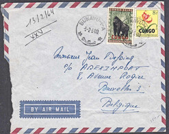 Ca0336  CONGO 1964, Overprinted Congo Belge Stamps On Bukavu Cover To Belgium - Brieven En Documenten