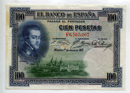 SPAGNA 100 P 1925 PESETAS MADRID FELIPE II ESCORIAL - 100 Peseten