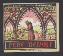 Etiquette De Vin De Table  -  Père Benoit  -   Thème  Religion  Moine  -   Ets Logeais Et Cie  à  Rennes  (35) - Religious