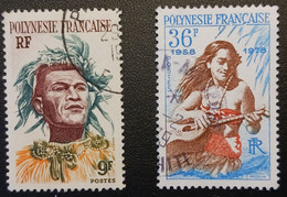 Polynésie Française Lot De 2 Timbres - Personnages - - Collezioni & Lotti