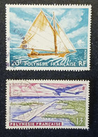 Polynésie Française Lot De 2 Timbres - Avion - Voilier - - Colecciones & Series
