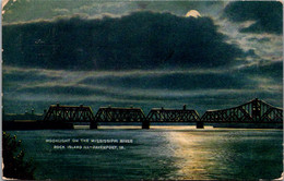 Iowa Davenport Moonlight On The Mississippi River 1909 - Davenport