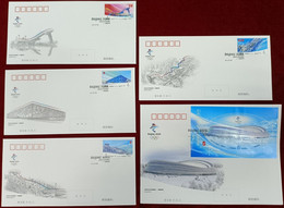 China FDC/2021-12 Winter Olympic Games 2022 Competition Venue - Beijing 5v MNH - 2020-…