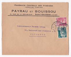 Enveloppe, Pharmacie Centrale Des Pyrénées Payrau Et Bouissou à Saint Gaudens - Brieven En Documenten