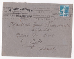 Enveloppe 1925, G. Schloesser, Bijoutier Fabriquant à Perpignan - Covers & Documents