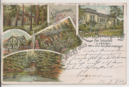 AK NÖ Klein Semmering - Gruss Aus .. Litho + Post Schönfeld + Bez. Neunkirchen 1901 - Neunkirchen