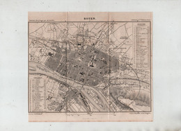 Rouen En 1877 Dufour Gare Voie Ferrée Faubourg Martainville Beauvoisine Bouvreuil Cauchoise Saint Sever Reynaud - Otros Planes