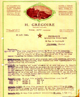 FACTURE.84.APT-VITON.PLANTES A PARFUMS.HERBORISTERIE.MIELS.TRUFFES.H.GREGOIRE PRODUCTEUR DISTILLATEUR. - Drogerie & Parfümerie