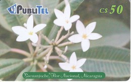 TARJETA DE NICARAGUA DE PUBLITEL DE SACUANJOCHE FLOR NACIONAL (FLOWER) - Nicaragua