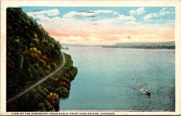 Iowa Dubuque View Of Mississippi River From Eagle Point High Bridge 1918 - Dubuque