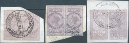 Great Britain-ENGLAND,1880-1900 Revenue Stamps Tax Fiscal,JUDICATURE FEES,2 - 4 - 6 Pence,small Flaws !! - Fiscaux