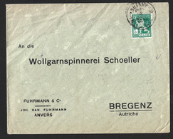 Seltene Lochung (D.F.) Dan. Fuhrmann, Antwerpen, Belgien 1913. Pedale Für Musikinstrumente. Pralinen. Perfin (D.F.) Dan. - 1909-34