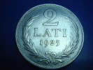 LATVIA First Republic 2 Lati 1925 10 Grams 0.2684 OZ .835 Silver XF Nice - Lettland