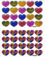 Herz Herzen Liebe Bunt Aufkleber Metallic Look /  Heart Love Colorful Sticker 13x10 Cm ST407 - Scrapbooking