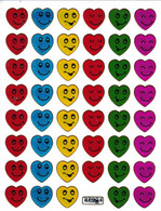 Herz Herzen Liebe Bunt Aufkleber Metallic Look /  Heart Love Colorful Sticker 13x10 Cm ST417 - Scrapbooking