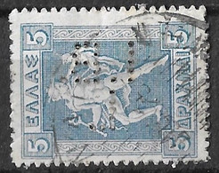 GREECE 1913-27 Perfin I.B.L. In Hermes Lithographic Issue 5 Dr. Blue Vl. 243 - Usati
