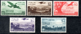 1432. ITALY. 1936 HORATIUS,HORACE # C84- C88 MNH, C87,C88 INVERTED WATERMARK.FREE SHIPPING BY REGISTERED MAIL. - Marcofilie (Luchtvaart)