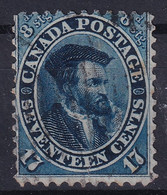 CANADA 1859 - Canceled - Sc# 19 - 17c - Small Defect On Lower Edge! - Used Stamps