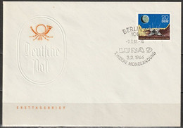 DDR FDC1966 Nr.1168 Erste Weiche Mondlandung Durch Luna 9 ( D 2019 ) - 1950-1970