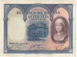 CRBS0683 BILLETE ESPAÑA 500 PESETAS 1927 MBC+ - 500 Pesetas