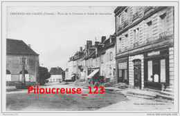 23 Creuse - CHATELUS-MALVALEIX - Place De La Fontaine Et Route De Genouillac - RARE - Chatelus Malvaleix