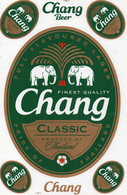 Thailand Chang Bier Aufkleber / Chang Beer Sticker A4 1 Bogen 27x18 Cm ST560 - Alcools