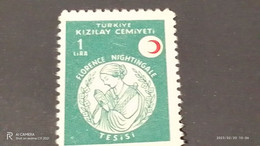 TÜRKEY--YARDIM PULLARI-1950- 60-  KIZILAY CEMİYETİ   1L (*) - Timbres De Bienfaisance