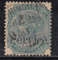 4a Service, British East India Used, 1867 Issue, Four Annas - 1858-79 Crown Colony