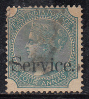 4a Service, British East India Used, 1867 Issue, Four Annas - 1858-79 Kolonie Van De Kroon