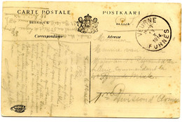 BELGIQUE - SIMPLE CERCLE BILINGUE FURNES SUR CARTE POSTALE EN FRANCHISE, 1914 - Zone Non Occupée