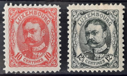 Luxembourg 1906/15 N°74/75 *TB Cote 6€ - 1906 Guillaume IV