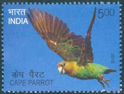 India 2016 Exotic Birds 1v Stamp MNH Macaw Parrot Amazon Crested, As Per Scan - Coucous, Touracos