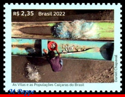 Ref. BR-V2022-10 BRAZIL 2022 - VILLAGES AND CAICARAPOPULATIONS, BOATS, MNH, FISH 1V - Unused Stamps