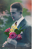 FANTAISIE - HOMMES - ROSES - COSTUME - CRAVATE - BLEUET PARIS 296 - CARTE POSTALE ANCIENNE - Männer