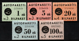 1662- FINLAND - 1949-1950 - SC#: Q1-Q5 - MH - AUTOPAKETTI - PARCEL POST STAMPS - Paquetes Postales