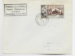 WALLIS ET FUTUNA PA 3FR LETTRE COVER MATA UTU 1954 + MISSIONNAIRE CANONISE - Storia Postale