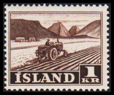 1950. ISLAND. Work And Views. 1 Kr. Farming Never Hinged.  (Michel 267) - JF529692 - Unused Stamps