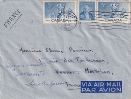 LETTRE. CANADA. 1956. PAR AVION. MONTREAL HOCKEY  POUR LA FRANCE. - Covers & Documents